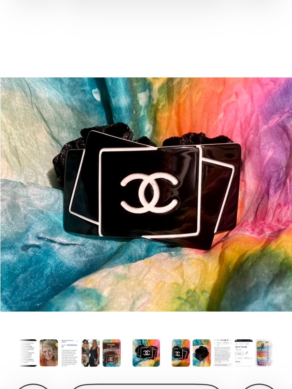 VIP Gwp Hair Tie scrunchie Black CC Logo Elastic
